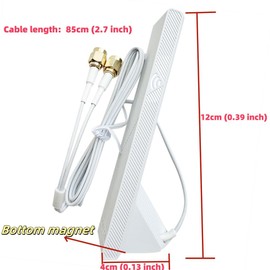 WiFi 7 6e Antenna 2T2R WiFi WLAN Antenna Magnetic Base Dual Dual Wireless Antenna for Gigabyte Z790 X670 B650/AORUS X TR50X Series Motherboard Wifi7 (White)