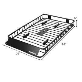 MAXXHAUL 50506 64" x 39" x 6" Heavy-Duty Universal Steel Roof Rack , Black