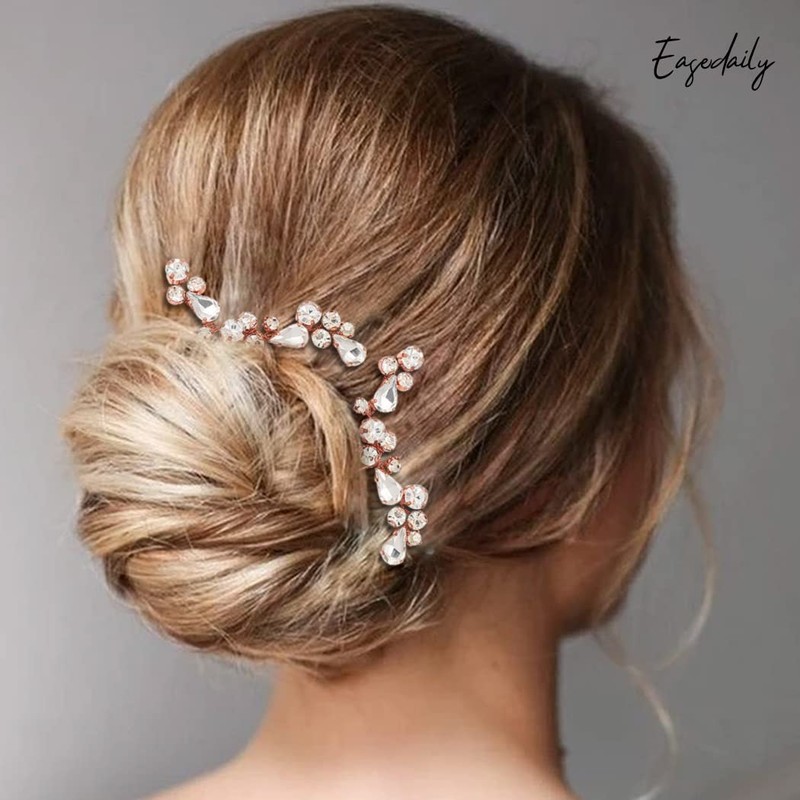 Easedaily - Horquillas para el pelo para novia (2 unidades),