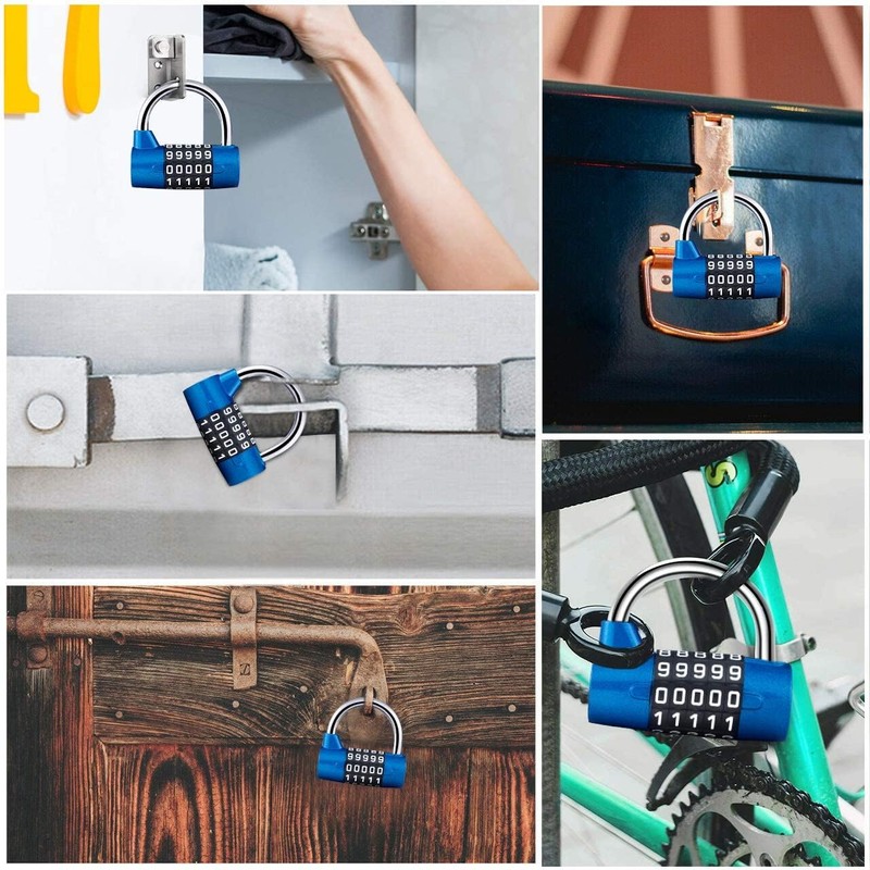 Surplex 2 Pack 5 Digit Combination Padlock, Waterproof Antirust, Combination