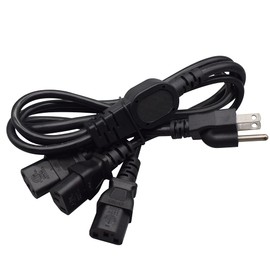Computer Power Splitter Cord, NEMA 5-15P to 3X C13 - C13 Y-Cable, Power Cord Y Splitter Cable - Power 3 Monitors at Once (6ft/2m, 5-15P to 3XC13)