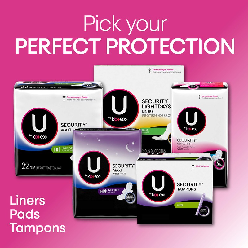 Kotex U By Kotex Security Ultra Thin Pads, Heavy Flow,