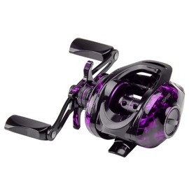 HAUT TON Baitcasting Fishing Reels,Snow Demon Beginner's Edition,Baitcaster Reel,17.64 Lbs Max Drag,7.2:1 Gear Ratio 4+1BB,Carbon Fiber Frame PU,Left