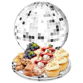 3Pcs Disco Melamine Serving Tray 10 Inch Serving Platters Food Tray for 70s Disco Bachelorette Party Space Cowboy Disco Party Birthday Dance New Years Eve Party Supplies