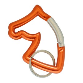 Mavota Horse Head Shape Aluminum Carabiner Keychain Key Chain Key Ring Suitable for Camping/Hiking/Fishing/Traveling (Orange)