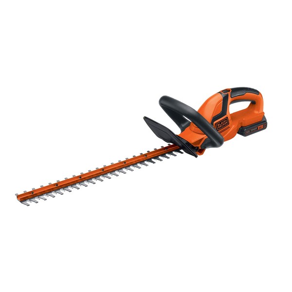 BLACK+DECKER 20V MAX Cordless Hedge Trimmer, 22 Inch Steel Blade, Reduced Vibration, Battery and Charger Included (LHT2220), Orange
