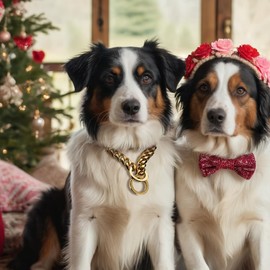 Choke Collar for Dogs | 34 Inch Dog Pulling Collar | Stylish Stainless Heavy Duty Chain Fits 30in Neck for Small Large Breed Nighttime Safety Behavior Correction Puppy