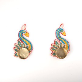 Handcrafted T Light Holder Set of 2 Bird Shape Tealight Candle Stand T-Light Holder Decorative Lighting for Festival Décor Decoration and Gifting(Blue Bird Set of 2)