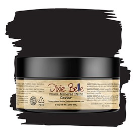 Dixie Belle Paint Company Chalk Finish Furniture Paint - Caviar (4oz) - Matte Black Chic Chalk Mineral DIY Furniture Paint