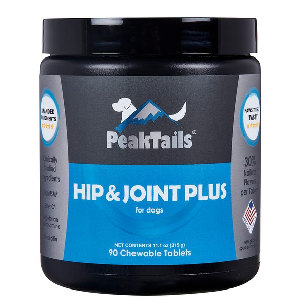 Kala Health PeakTails Arthrix Plus, 90 Count Tablets, Provides Hip & Joint Support for Dogs, Formulated with Clinically Studied Ingredients, MSM, Glucosamine, Chondroitin