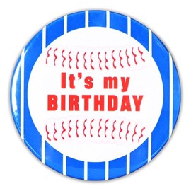Home Run Birthday Pins! Baseball 'Happy Birthday' & 'It's My Birthday' Buttons,Baseball Birthday Party Supplies Party Supplies & Gift