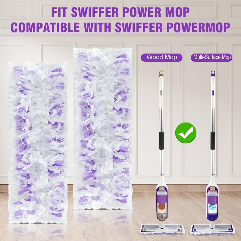 40 Pack Power Mop Refills for Swiffer Power Mop，Unscented&Thickened Multi-Surface