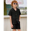 Haloumoning Boys 2 Pieces Summer Outfits Beach Short Sleeve Button