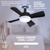 Bell+Howell Socket Breeze Deluxe, Small Ceiling Fan with LED Light