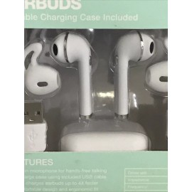 Sentry True Wireless Earbuds With Portable Charging Case, White