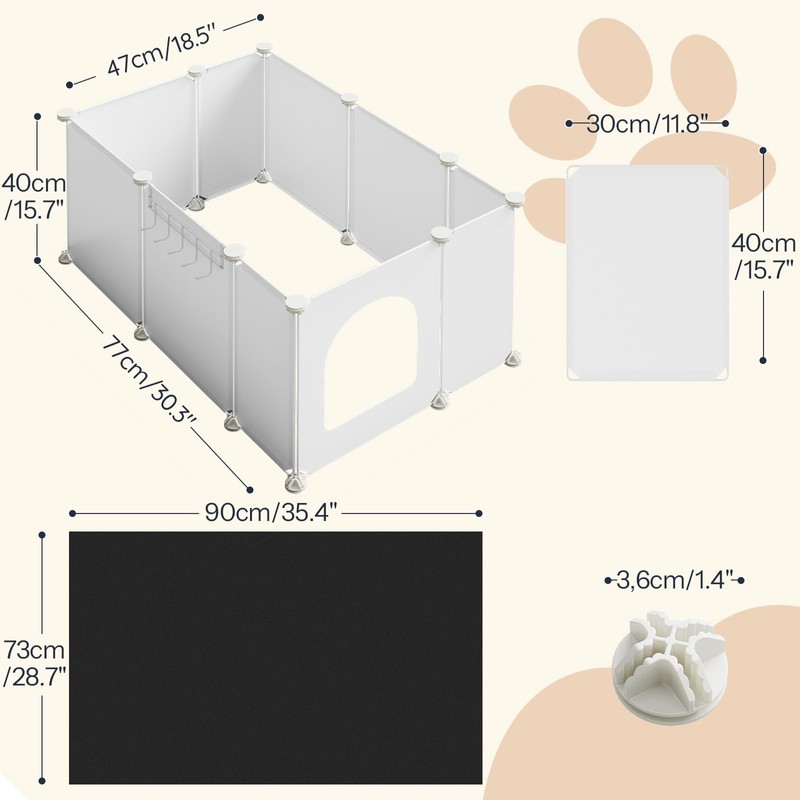 HOOBRO Cat Litter Box Enclosure with Large Oxford Mat, Extra