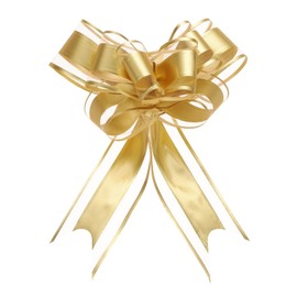 uxcell 20pcs 8 Inch Giant Large Pull Bow Gift Wrapping Organza Bows Ribbon Gold for Wedding Baskets Presents Christmas