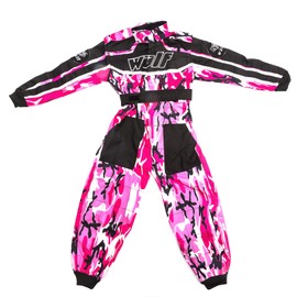 Wulfsport Wulf Cub Kids Quad Overall Racing Jump Suit Camo Design (Junior Small 5-6 Years, Pink Camo)