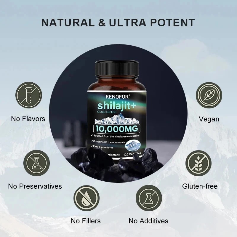 kenofor Himalayan Premium Pure Shilajit 120 Caps, IMPROVES VIGOR-VITALITY USA
