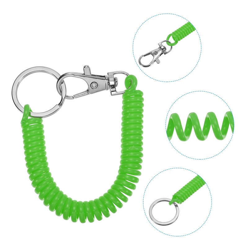 [PATIKIL] Retractable Bull Coil Spring Key Chain 5pcs Anti-lost Key