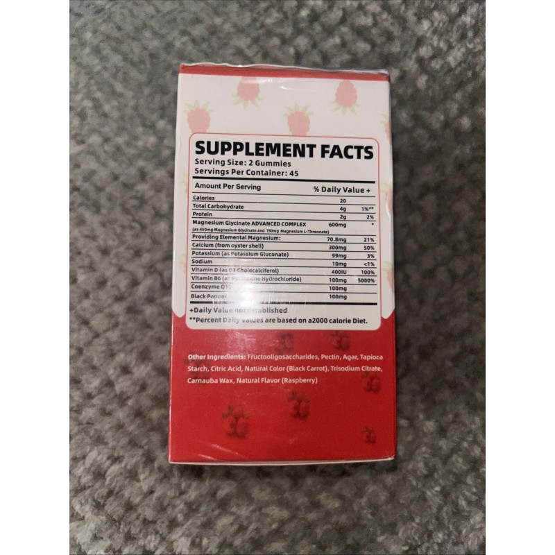 Magnesium Glycinate Gummies 450mg - 90 Vegan Gummies Sugar Free