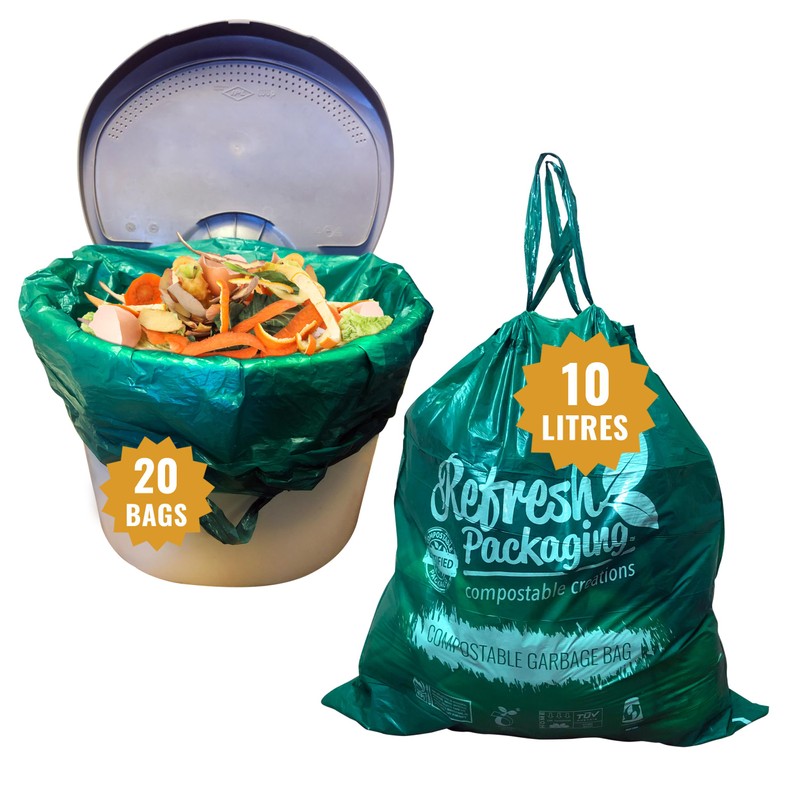 All Purpose Kitchen Trash Bags - 100% Certified Compost Safe