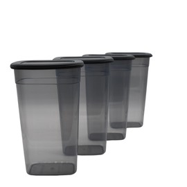 Storage Jars with Lid, Airtight, Various Sets, Kitchen Organiser, Storage Box, BPA-Free, Stackable Storage Containers for Food & HLKaufBlock (4 x 1900 ml & 1 x HLKauf-Block)