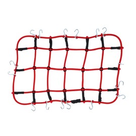 REhobby 1/10 RC Elastic Luggage Net 19x12cm with Hooks for 1:10th RC Crawler Rock Climbing Truck Car D90 TRX4 Roof Rack (red)