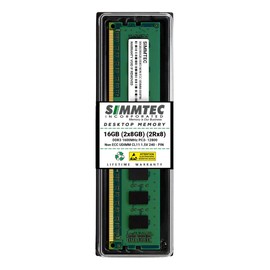 Simmtec 16GB (2x8GB) DDR3 1600MHz DIMM PC3-12800 UDIMM Non-ECC 2Rx8 Dual Rank 1.5V CL11 240-Pin Desktop Computer RAM Memory Upgrade Kit