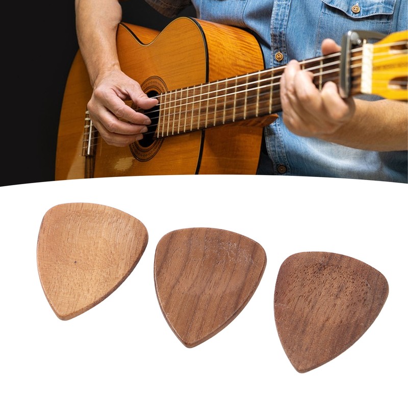 Wood Guitar Pick Holder Set 3 Pcs Wooden Guitar Picks