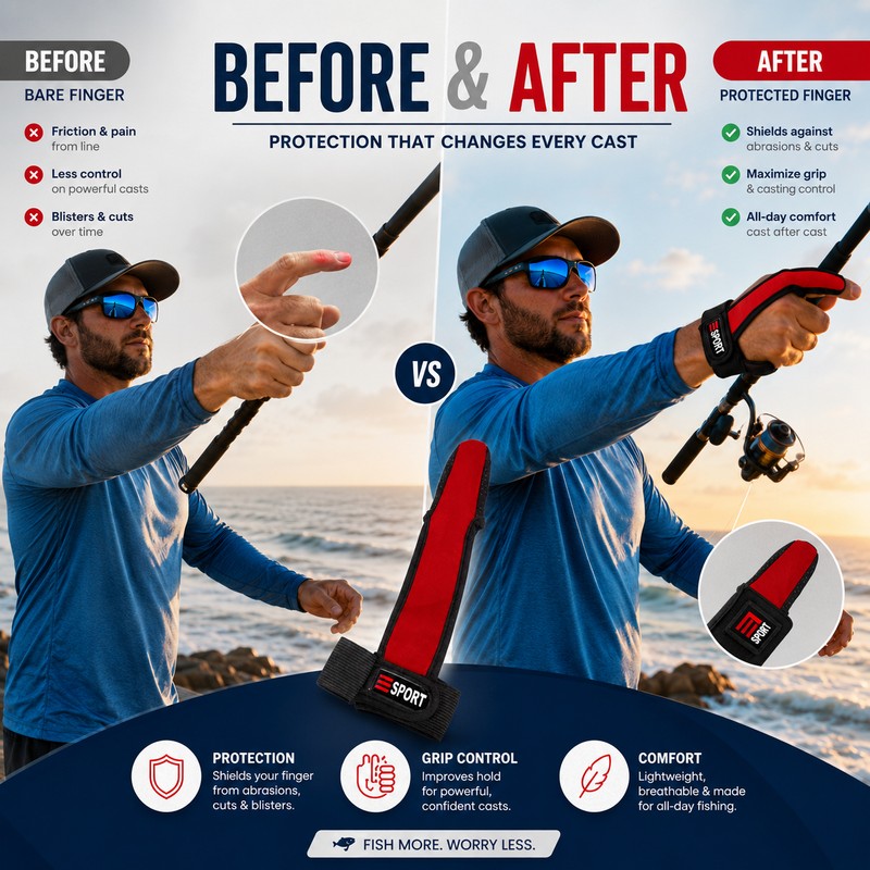Fishing Finger Protector Gloves for Casting – Anti-Slip Neoprene Finger