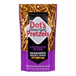 Dot's Pretzels Seasoned Pretzel Twists, Healthy Kids Snacks, 16oz, Select Flavor - Cinnamon-Sugar