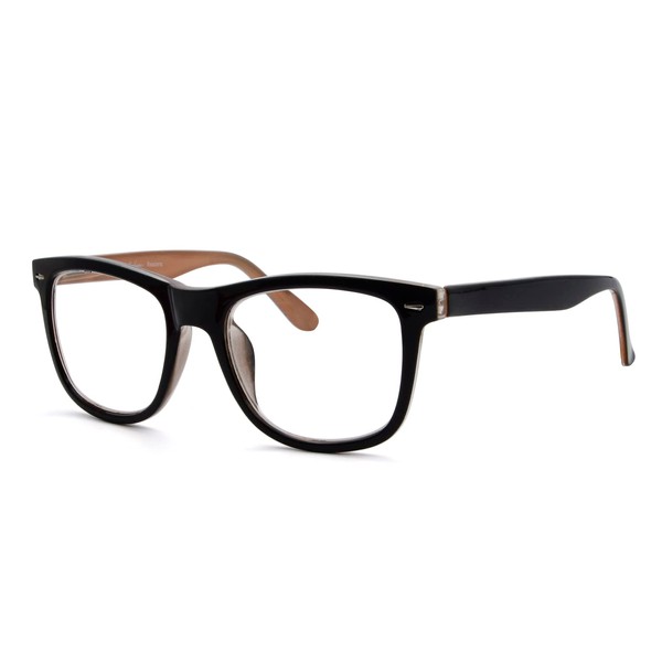 Eyekepper Design - anteojos de lectura cuadradas, tamaño grande, lectoras de lentes para mujer, bisagras de resorte, Negro, marrón, 2.25
