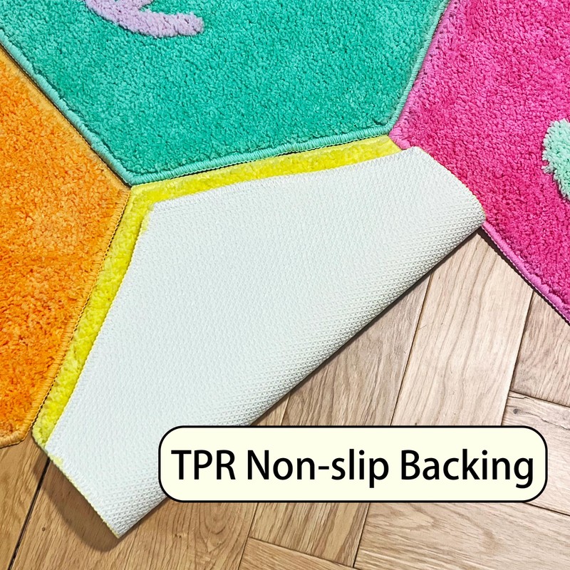 Hexagon Modular Rug Tiles 5-Piece Set and 7-Piece Set, Colorful