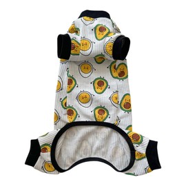 Sphynx Cat Four Leg Cotton Pajamas Elastic Pet Clothes for Hairless Cats Surgery Recovery Suit Cat Undershirt Clothes for Sphynx, Devon, Cornish (Egg & Avocado, L)