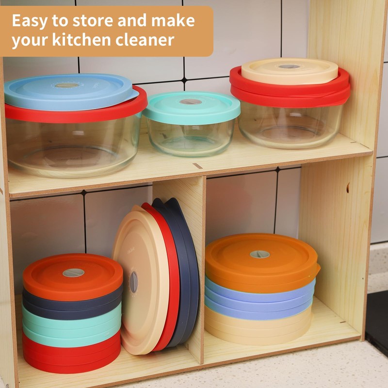 Replacement Lids for Pyrex 7201-PC 4 Cup, Silicone Round Storage