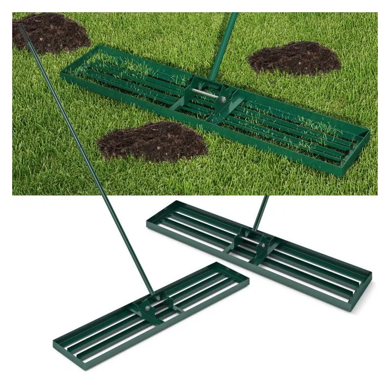 Heavy Duty 46 Inch Lawn Leveling Rake Steel Tines Garden