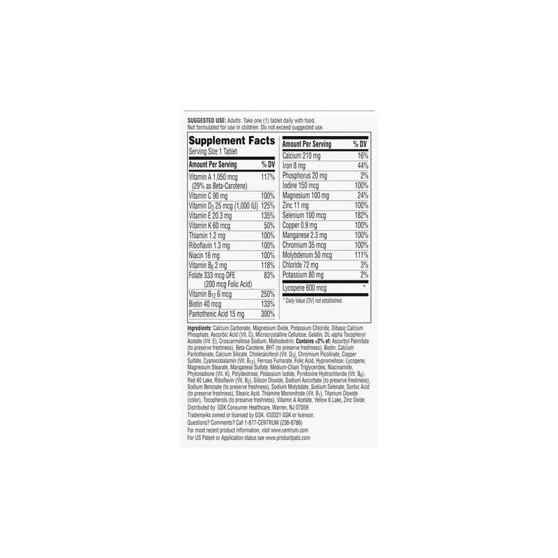 AGILIPET Fits Centrum Men Multivitamin and Multimineral Supplement, 120 Tablets,