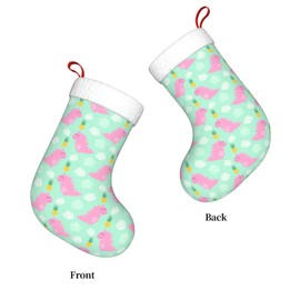 Cartoon Dinosaur Christmas Stocking,17.7" Xmas Fireplace Hanging Stockings Decoration Stockings for Family Holiday Party Decoration（1 Piece）