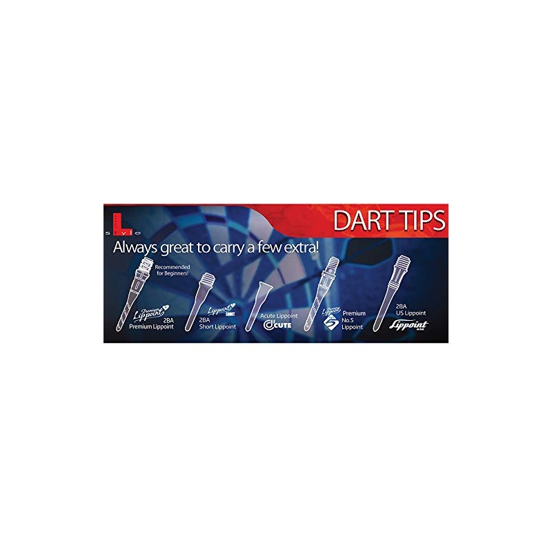 LSTYLE Lippoint Dart Tips, Short Soft Tip Dart Points, 2BA