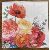 TWO Floral Red Roses Flowers Paper Napkins Decoupage Spring Springtime