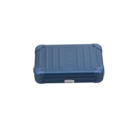 Horizontal All Aluminum Crossbody Bag – Lightweight Compact Travel Case with Adjustable Strap, RF Blocking, Interior Pockets & Secure Clasp – Stylish Over-Shoulder Bag for Men & Women (Sapphire)