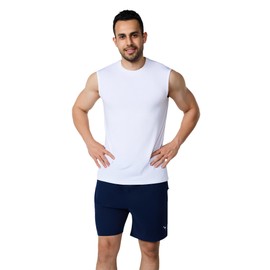 JUNMAO Men's Workout Tank Top Quick Drying Gym Muscle Tee Fitness Basketball Swimming Beach Leisure Sleeveless Muscle Shirt