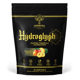 Ambrosia Hydroglyph Intraworkout Electrolytes Hydration Drink Mix | Sugar Free Electrolyte Powder with Amino Acids | Supports Lean Muscle During Fasting | 30 Servings | Pineapple Mango