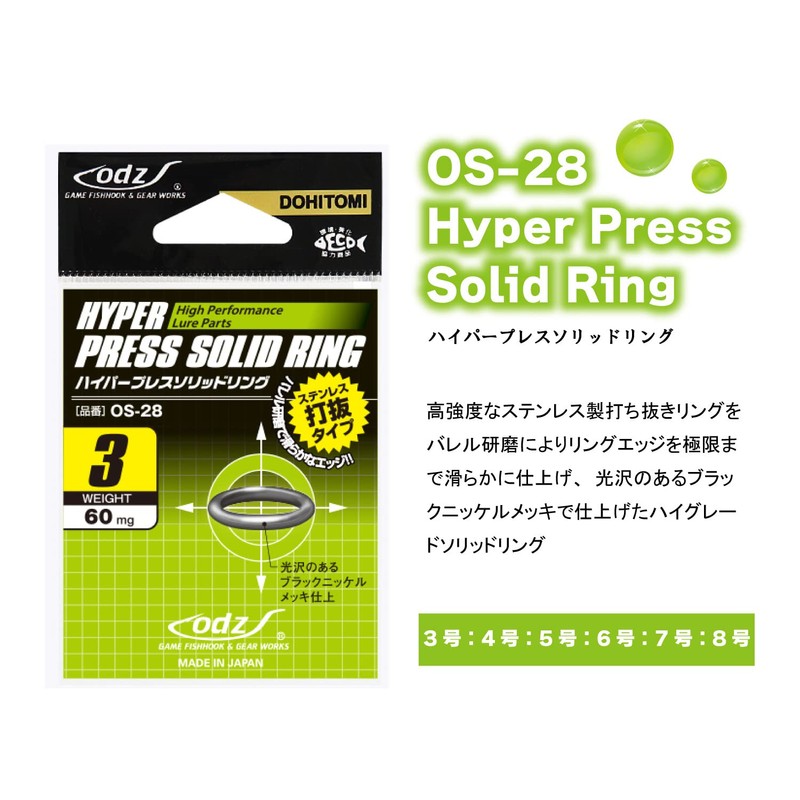 ODZ OS-28 Hyper Press Solid Ring 4 Color Black Nickel
