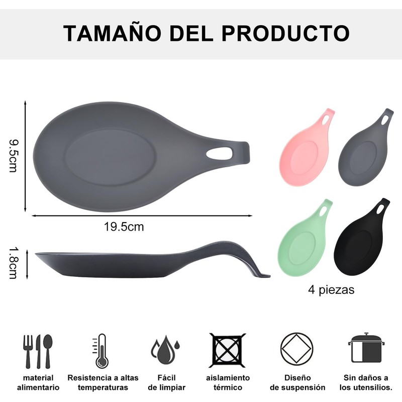 4 Porta Cucharas De Cocina,Porta Cucharas,Soportes Para Utensilios De Cocina