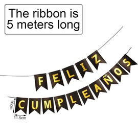 2 Pcs Feliz Cumpleaños Banner Happy Birthday Banner Birthday Bunting for Party Decoration Birthday Party Supplies