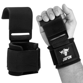 Weight Lifting Hooks Straps Heavy Duty Lifting Wrist Straps Pull Ups Deadlift Straps Power Lifting Grips Padded Workout Straps for Weightlifting Gym Gloves for Men & Women by JAVSON