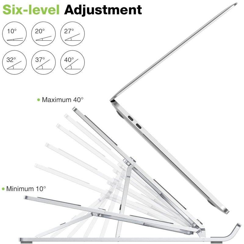 Techly 364255 Aluminium Folding Stand for Notebooks, Tablets and Smartphones