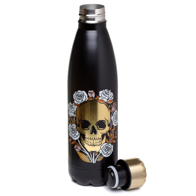 Puckator Skulls and Roses Stainless Steel Bottle